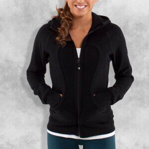 Lululemon Scuba Hoodie Cotton Fleece Thumbhole Ribbed Sleeves Deep Hood Black S